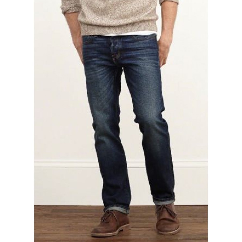 Men’s Slim Straight Abercrombie Dark Wash Jeans